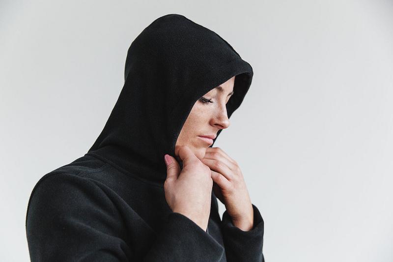 Black Nobull WoArctic Pullover Women's Hoodie | CA W2180N